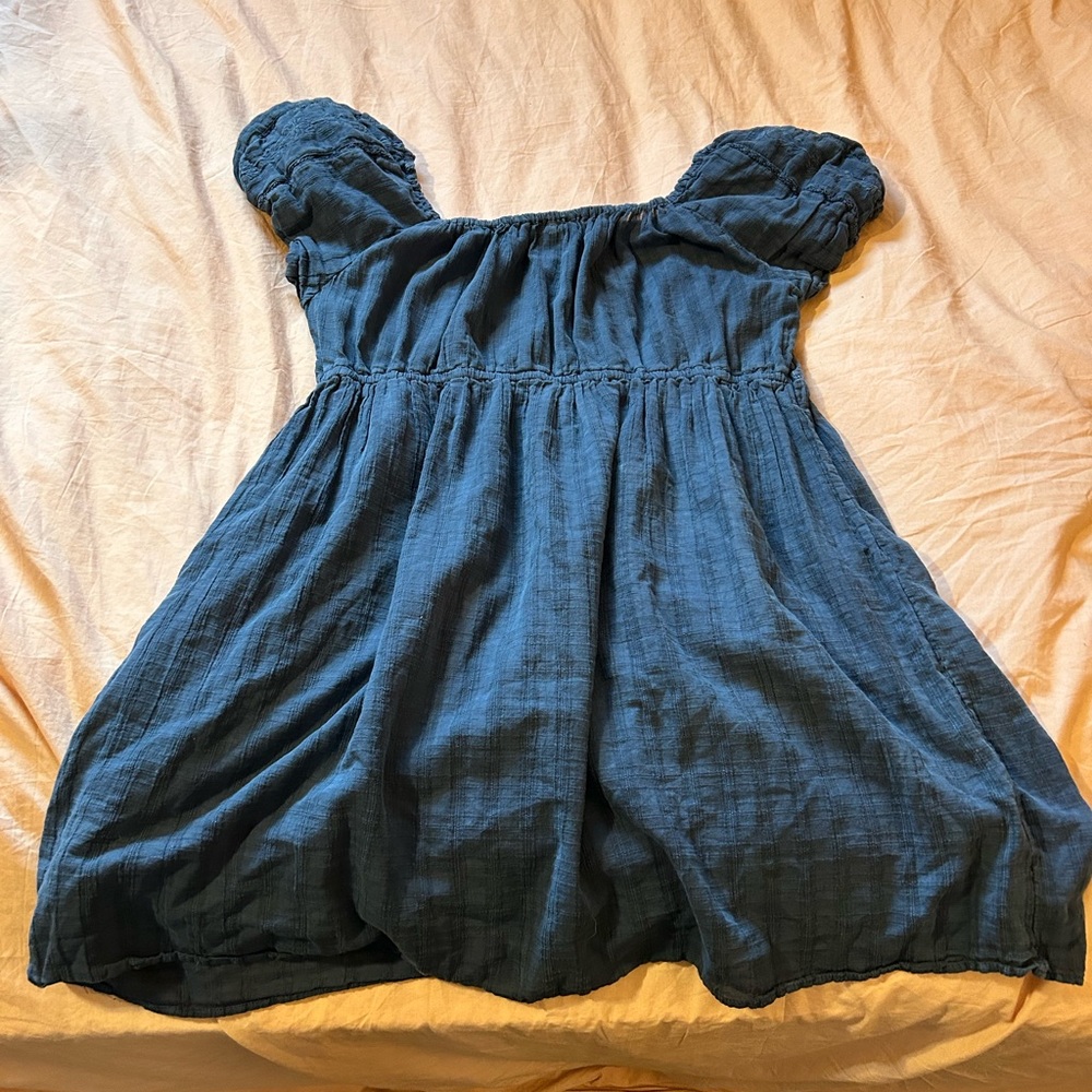 American Eagle Blue Short Sleeve Babydoll Dress